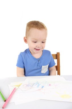 Küçük çocuk resmi çizim