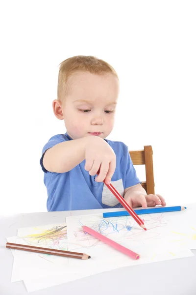 Kleine jongen loopt het beeld — Stockfoto