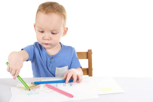 Kleine jongen loopt het beeld Stockafbeelding