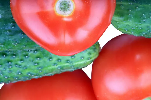 Gurka och tomat på dagen — Stockfoto