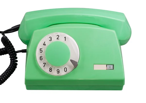 Vecchio Verde Rotary Telefono isolato — Foto Stock