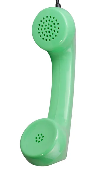 Старый зеленый ротационный телефон — стоковое фото