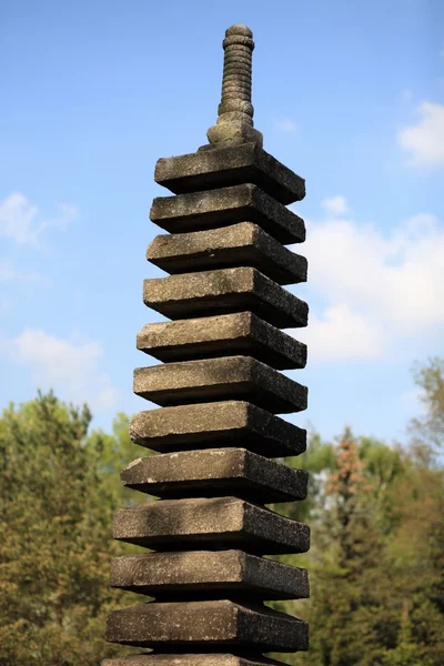 Stone column in japan garden — Stock Photo, Image