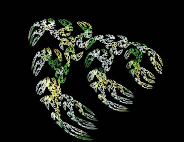 Siyah Renk Üzerine Bir Dijital Fraktal Resmi