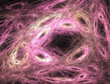 Siyah Renk Üzerine Bir Dijital Fraktal Resmi