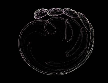 Siyah Renk Üzerine Bir Dijital Fraktal Resmi