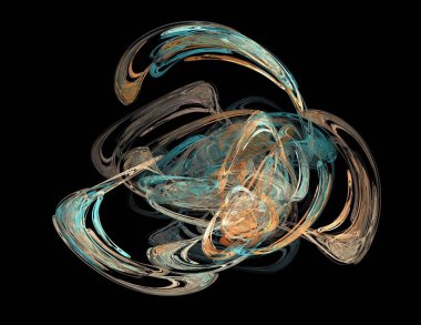 Siyah Renk Üzerine Bir Dijital Fraktal Resmi