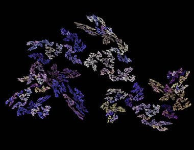 Siyah Renk Üzerine Bir Dijital Fraktal Resmi