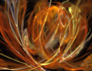 Siyah Renk Üzerine Bir Dijital Fraktal Resmi