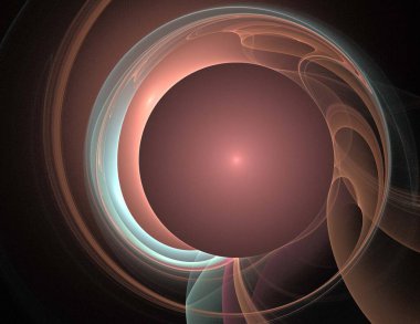 Siyah Renk Üzerine Bir Dijital Fraktal Resmi