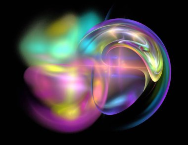 Siyah Renk Üzerine Bir Dijital Fraktal Resmi