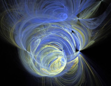 Siyah Renk Üzerine Bir Dijital Fraktal Resmi