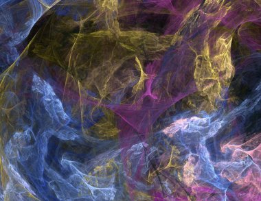 Siyah Renk Üzerine Bir Dijital Fraktal Resmi