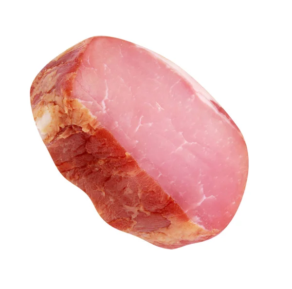 Stück Gekochtes Und Geräuchertes Fleisch Isoliert — Stockfoto