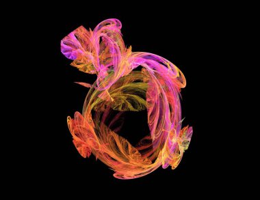 Siyah Renk Üzerine Bir Dijital Fraktal Resmi