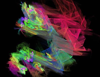 Siyah Renk Üzerine Bir Dijital Fraktal Resmi