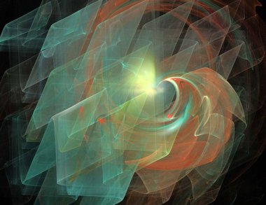 Siyah Renk Üzerine Bir Dijital Fraktal Resmi