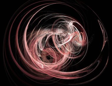 Siyah Renk Üzerine Bir Dijital Fraktal Resmi