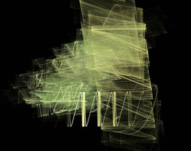 Siyah Renk Üzerine Bir Dijital Fraktal Resmi