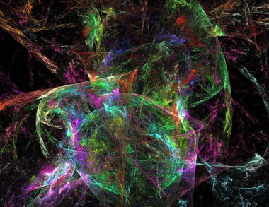 Siyah Renk Üzerine Bir Dijital Fraktal Resmi