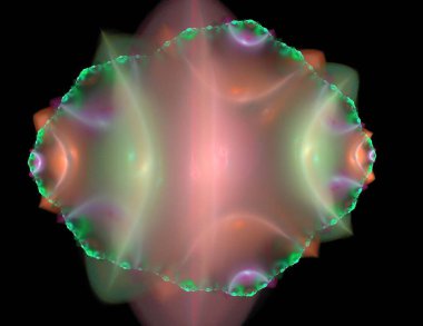 Siyah Renk Üzerine Bir Dijital Fraktal Resmi