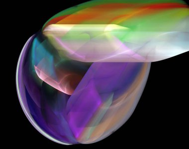 Siyah Renk Üzerine Bir Dijital Fraktal Resmi