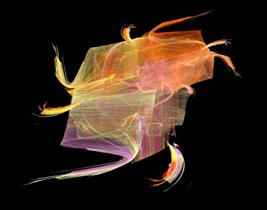 Siyah Renk Üzerine Bir Dijital Fraktal Resmi