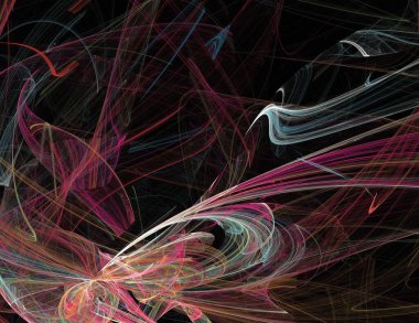 Siyah Renk Üzerine Bir Dijital Fraktal Resmi