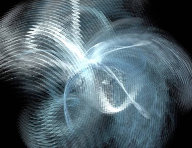 Siyah Renk Üzerine Bir Dijital Fraktal Resmi