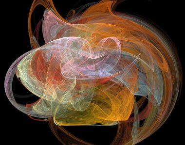 Siyah Renk Üzerine Bir Dijital Fraktal Resmi