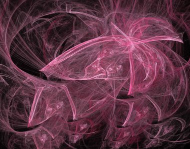 Siyah Renk Üzerine Bir Dijital Fraktal Resmi