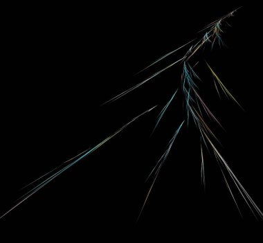 Siyah arkaplana birçok renk yerleştirilmiş bilgisayar tarafından oluşturulan resimleme