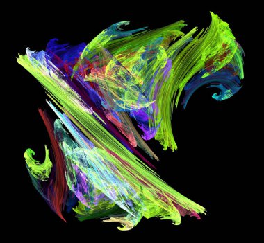 Siyah arkaplana birçok renk yerleştirilmiş bilgisayar tarafından oluşturulan resimleme