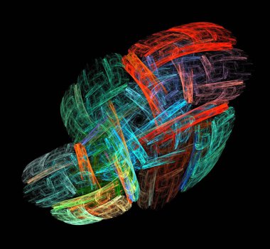 Siyah arkaplana birçok renk yerleştirilmiş bilgisayar tarafından oluşturulan resimleme