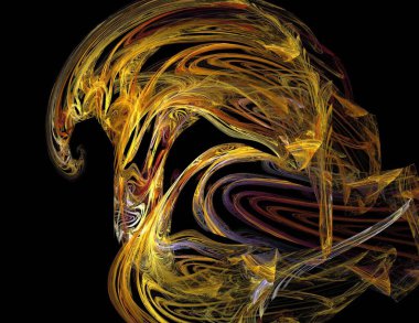 Siyah Renk Üzerine Bir Dijital Fraktal Resmi