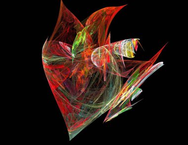 Siyah Renk Üzerine Bir Dijital Fraktal Resmi