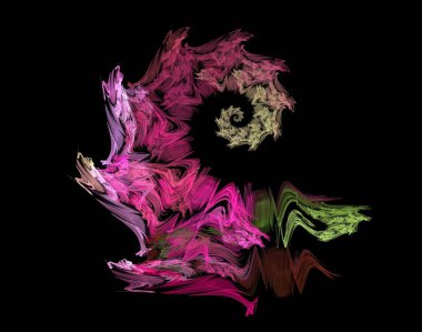 Siyah Renk Üzerine Bir Dijital Fraktal Resmi