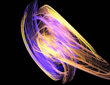 Siyah Renk Üzerine Bir Dijital Fraktal Resmi