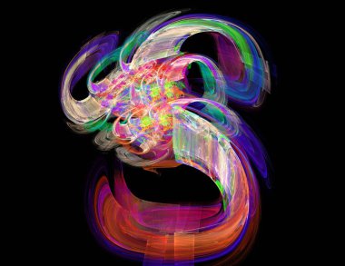 Siyah Renk Üzerine Bir Dijital Fraktal Resmi