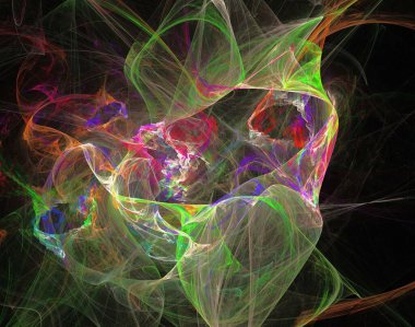 Siyah Renk Üzerine Bir Dijital Fraktal Resmi