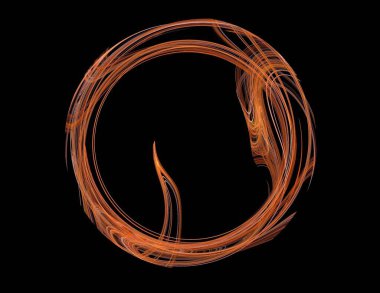 Siyah Renk Üzerine Bir Dijital Fraktal Resmi