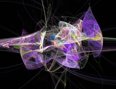 Siyah Renk Üzerine Bir Dijital Fraktal Resmi