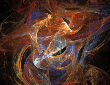 Siyah Renk Üzerine Bir Dijital Fraktal Resmi