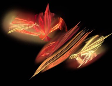 Siyah Renk Üzerine Bir Dijital Fraktal Resmi