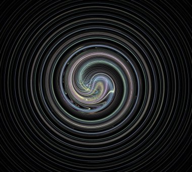 Siyah Renk Üzerine Bir Dijital Fraktal Resmi