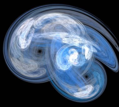 Siyah Renk Üzerine Bir Dijital Fraktal Resmi