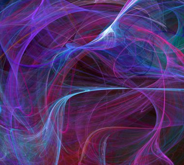 Siyah Renk Üzerine Bir Dijital Fraktal Resmi