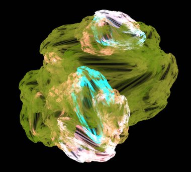 Siyah Renk Üzerine Bir Dijital Fraktal Resmi