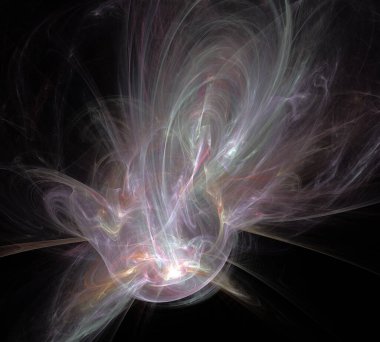 Siyah Renk Üzerine Bir Dijital Fraktal Resmi