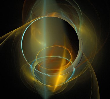 Siyah Renk Üzerine Bir Dijital Fraktal Resmi